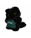 Plush Little Black Cat 13 cm - Green